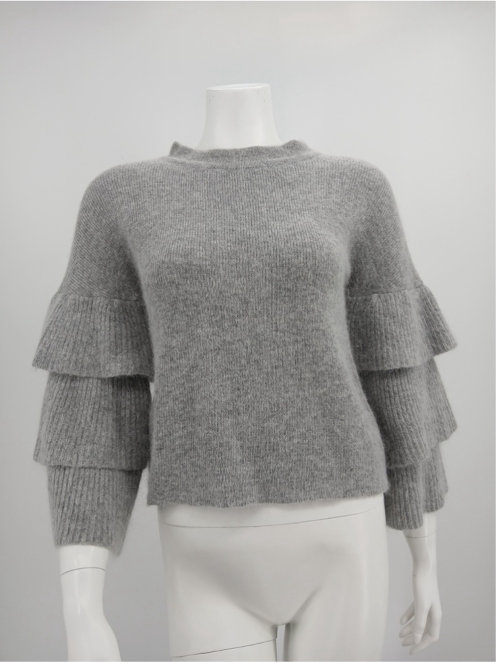 Endless Rose Waterfall 3/4 Sleeve Mohair Blend Gray Sweater Size Small